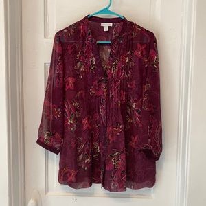 Charter Club Petite XL floral 3/4 sleeve blouse